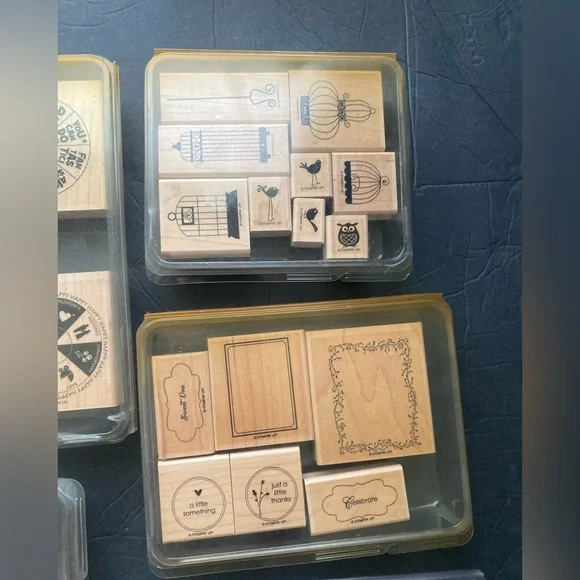 Stampin’ Up! Lot of 35 wood block stamps early 2000s